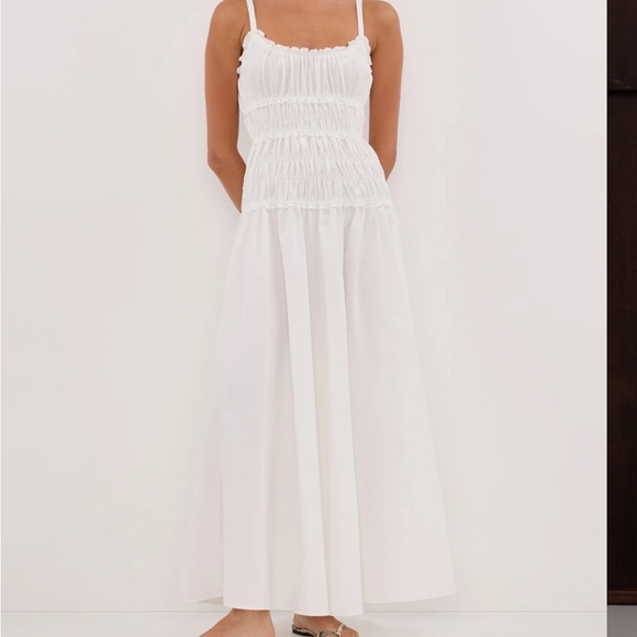 DISSH Dresses & Skirts - DISSH White Smocked Maxi Dress with Spaghetti Straps